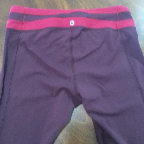 Burgundy Lululemon Cropped Leggings - Picture 3 of 3